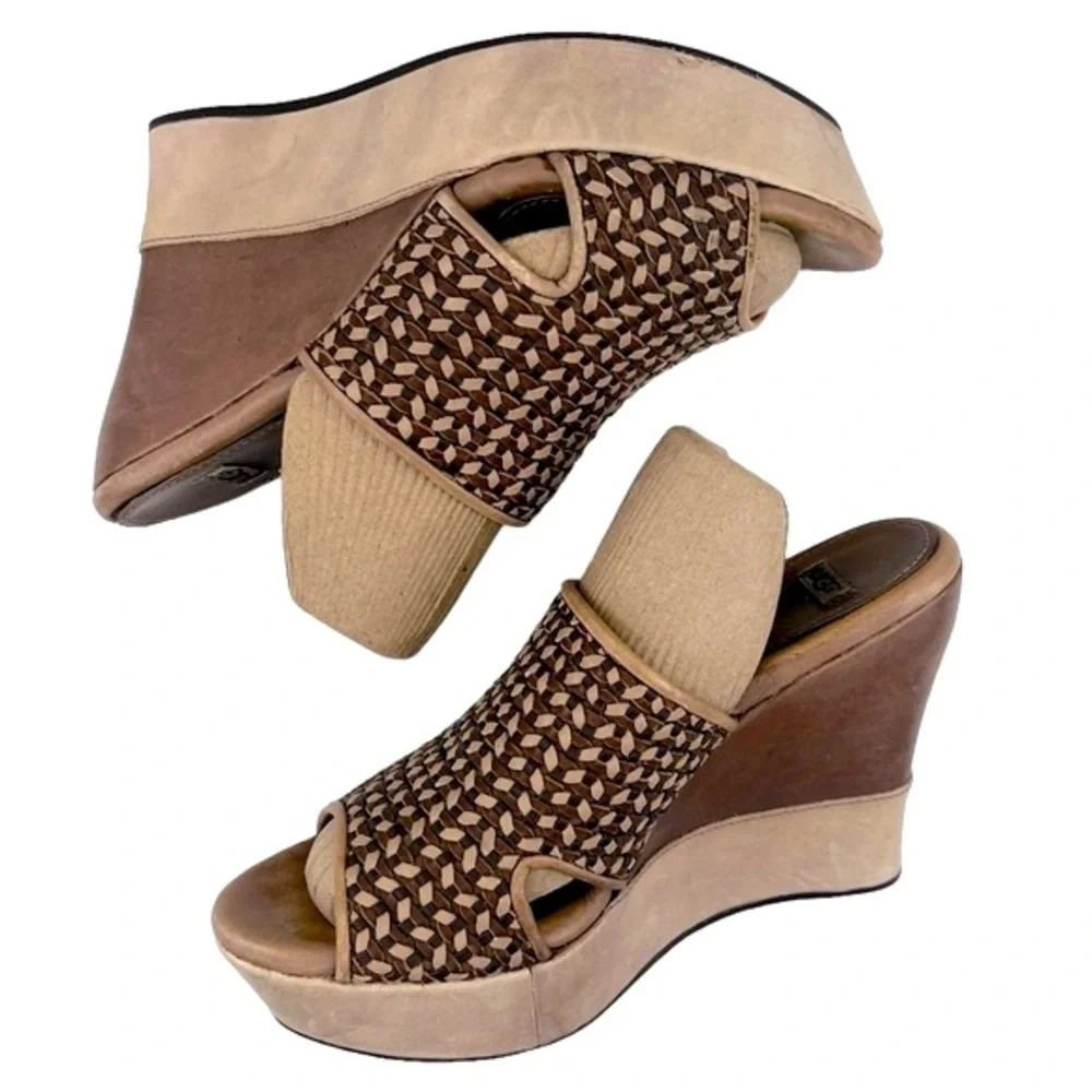 UGG Weaved Heeled Platform Sandals
